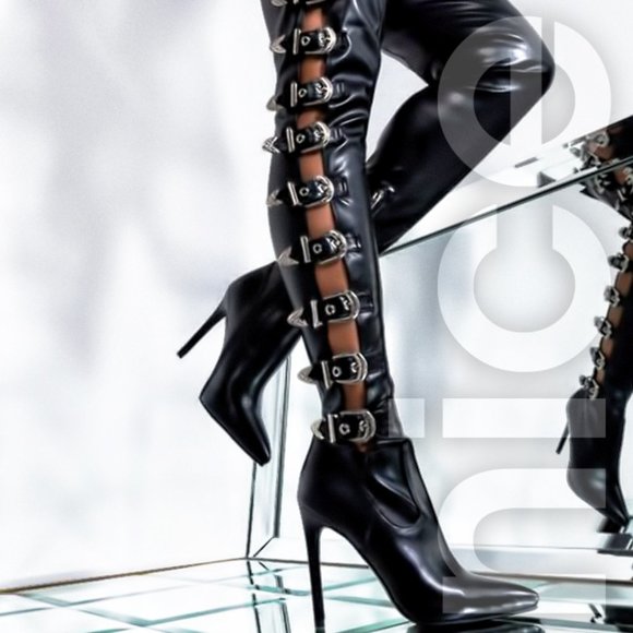 AZALEA WANG IF ITS NOT ASAP I DONT WANT IT BOOT IN BLACK PU - Picture 2 of 2